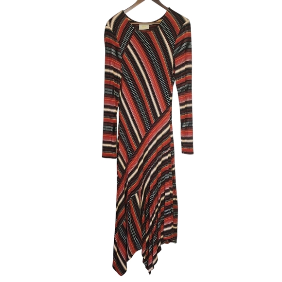 Maeve Anthropologie Parkside Knit Maxi Dress Long Sleeve Asymmetrical Hem Large - Picture 2 of 13
